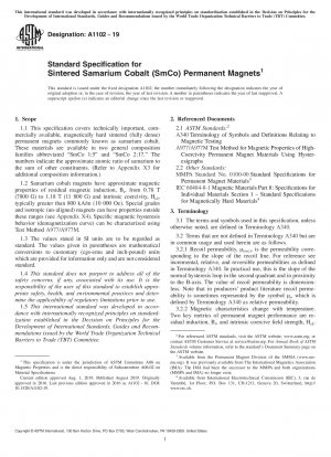 Standardspezifikation für gesinterte Samarium-Kobalt-(SmCo)-Permanentmagnete