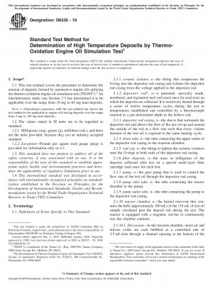 Standardtestmethode zur Bestimmung von Hochtemperaturablagerungen durch Thermooxidations-Motorölsimulationstest