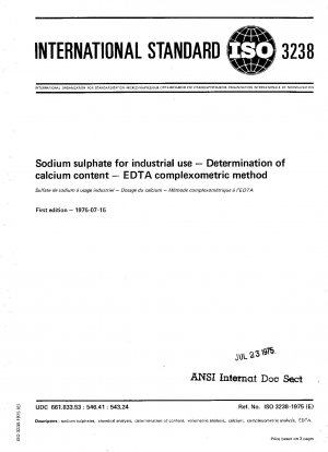 Natriumsulfat für industrielle Zwecke; Bestimmung des Calciumgehalts; Komplexometrische EDTA-Methode
