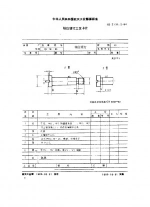 Prozesskarte für Teile von Werkzeugmaschinenvorrichtungen, Prozesskarte für Atlas-Achsenschrauben
