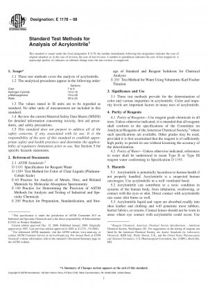 Standardtestmethoden zur Analyse von Acrylnitril