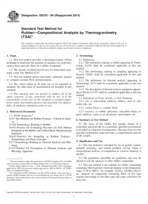 Standardtestmethode für Gummi – Zusammensetzungsanalyse mittels Thermogravimetrie (TGA)