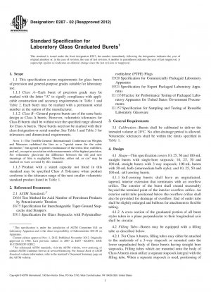 Standardspezifikation für Laborglas-Büretten mit Graduierung