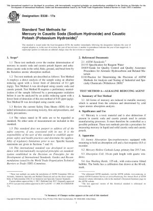 Standardtestmethoden für Quecksilber in Natronlauge (Natriumhydroxid) und Kalilauge (Kaliumhydroxid)
