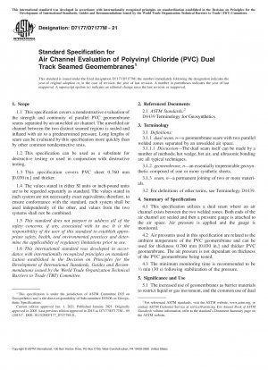 Standardspezifikation für die Luftkanalbewertung von Polyvinylchlorid (PVC)-Dual-Track-Geomembranen mit Nähten