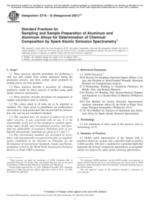 Standardpraktiken für die Probenahme und Probenvorbereitung von Aluminium und Aluminiumlegierungen zur Bestimmung der chemischen Zusammensetzung mittels Funkenatomemissionsspektrometrie
