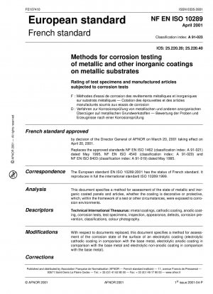 Korrosionsprüfverfahren für metallische und anorganische Beschichtungen auf metallischen Substraten – Bewertung von Proben und hergestellten Artikeln, die einer Korrosionsprüfung unterzogen werden