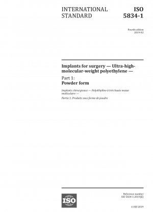 Implantate für die Chirurgie – Ultrahochmolekulares Polyethylen – Teil 1: Pulverform