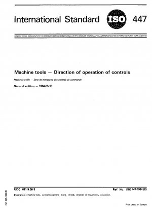 Werkzeugmaschinen; Betätigungsrichtung der Bedienelemente