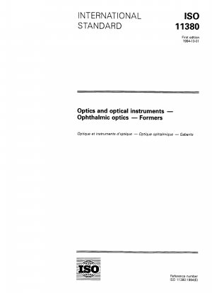 Optik und optische Instrumente - Augenoptik - Former