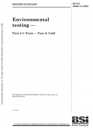 Umwelttests – Tests – Test A. Kälte