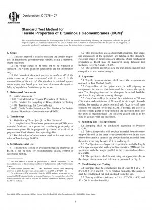 Standardprüfverfahren für Zugeigenschaften von bituminösen Geomembranen (BGM)
