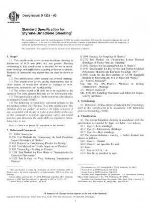 Standardspezifikation für Styrol-Butadien-Folien