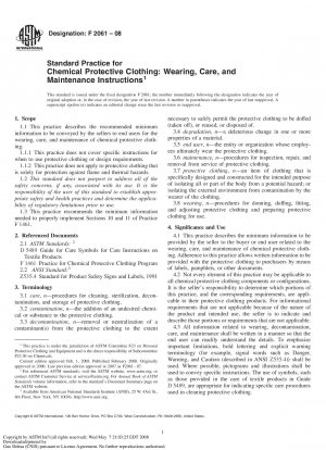 Standardpraxis für Chemikalienschutzkleidung: Trage-, Pflege- und Wartungsanweisungen