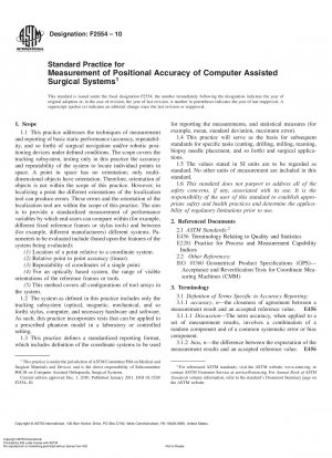 Standardpraxis zur Messung der Positionsgenauigkeit computergestützter chirurgischer Systeme