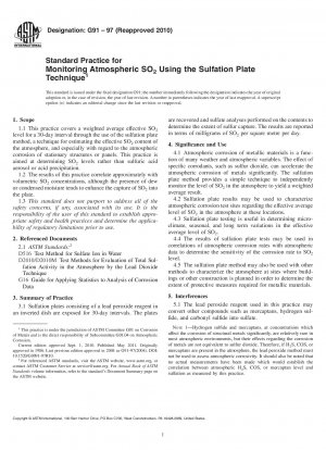 Standardpraxis zur Überwachung von atmosphärischem SO2 mithilfe der Sulfatierungsplattentechnik