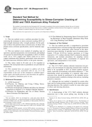 Standardtestmethode zur Bestimmung der Anfälligkeit für Spannungsrisskorrosion von 2XXX- und 7XXX-Aluminiumlegierungsprodukten