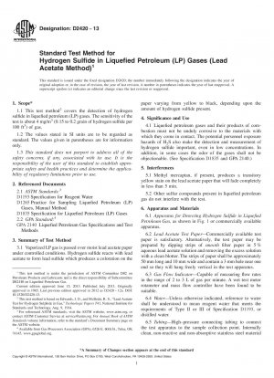 Standardtestmethode für Schwefelwasserstoff in Flüssiggasen (LP) (Bleiacetatmethode)