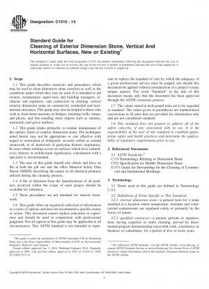 Standardhandbuch für die Reinigung von Außenmaßsteinen, vertikalen und horizontalen Oberflächen, neu oder vorhanden