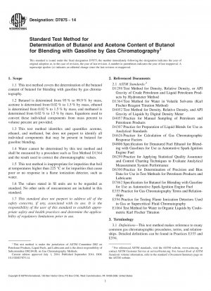 Standardtestmethode zur Bestimmung des Butanol- und Acetongehalts von Butanol zum Mischen mit Benzin durch Gaschromatographie