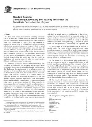 Standardhandbuch für die Durchführung von Bodentoxizitätstests im Labor mit dem Nematoden Caenorhabditis elegans