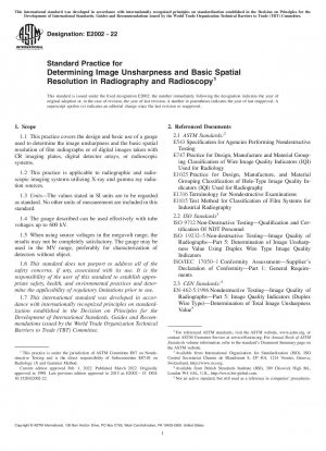 Standardpraxis zur Bestimmung der Bildunschärfe und der grundlegenden räumlichen Auflösung in der Radiographie und Radioskopie