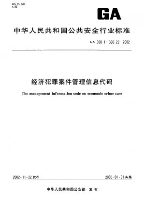 Code of Information Management of Economic Crime Cases Teil 10: Code of Modus operandi