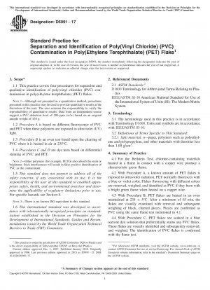 Standardverfahren zur Trennung und Identifizierung von Poly(vinylchlorid) (PVC)-Kontaminationen in Poly(ethylenterephthalat) (PET)-Flocken