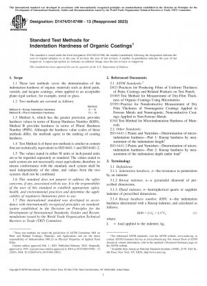 Standardtestmethoden für die Eindruckhärte organischer Beschichtungen