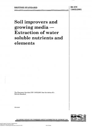 Bodenverbesserungsmittel und Wachstumsmedien – Extraktion wasserlöslicher Nährstoffe und Elemente