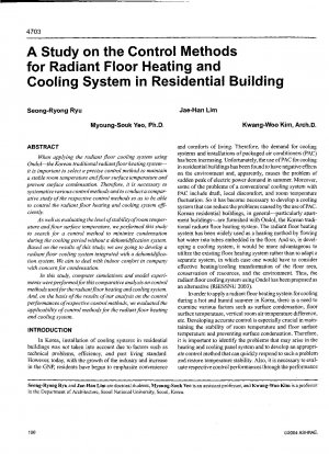 Eine Studie über die Steuerungsmethoden für Fußbodenheizungs- und -kühlsysteme in Wohngebäuden