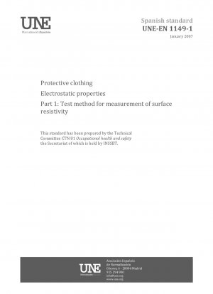 Schutzkleidung – Elektrostatische Eigenschaften – Teil 1: Prüfverfahren zur Messung des Oberflächenwiderstands