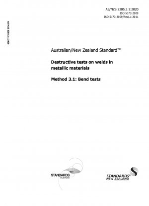 Zerstörende Prüfungen an Schweißnähten in metallischen Werkstoffen, Methode 3.1: Biegeversuche
