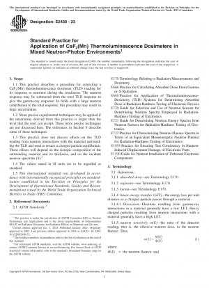 Standardpraxis für die Anwendung von CaF2(Mn)-Thermolumineszenzdosimetern in gemischten Neutronen-Photonen-Umgebungen