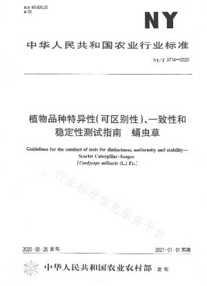 Richtlinien für die Prüfung der Sortenspezifität (Unterscheidbarkeit), Konsistenz und Stabilität von Cordyceps militaris