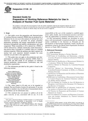 Standardhandbuch für die Vorbereitung von Arbeitsreferenzmaterialien zur Verwendung bei der Analyse von Materialien für den Kernbrennstoffkreislauf