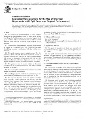 Standardhandbuch für ökologische Überlegungen zum Einsatz chemischer Dispergiermittel bei der Reaktion auf Ölverschmutzungen: Tropische Umgebungen