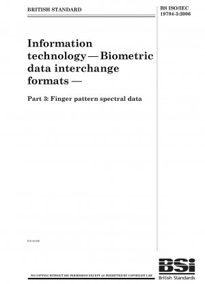 Informationstechnologie – Formate für den Austausch biometrischer Daten – Spektraldaten des Fingermusters