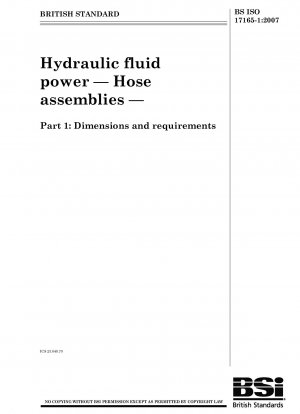 Hydraulikflüssigkeitstechnik. Schlauchleitungen. Abmessungen und Anforderungen