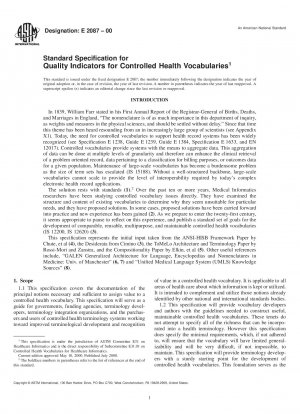 Standardspezifikation für Qualitätsindikatoren für kontrollierte Gesundheitsvokabulare