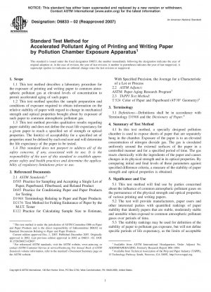 Standardtestverfahren für die beschleunigte Schadstoffalterung von Druck- und Schreibpapier durch Schadstoffkammer-Expositionsgeräte