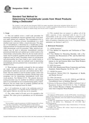 Standardtestmethode zur Bestimmung des Formaldehydgehalts von Holzprodukten mithilfe eines Exsikkators