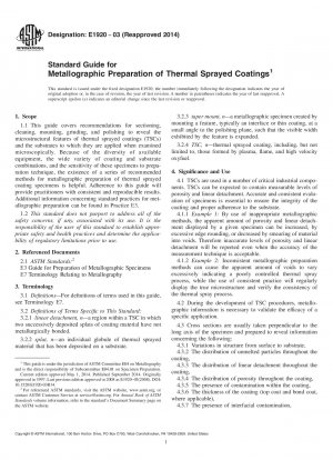 Standardhandbuch für die metallografische Vorbereitung thermisch gespritzter Beschichtungen