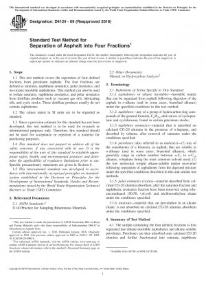 Standardtestverfahren zur Trennung von Asphalt in vier Fraktionen