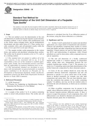 Standardtestmethode zur Bestimmung der Elementarzellendimension eines Zeolithen vom Faujasit-Typ