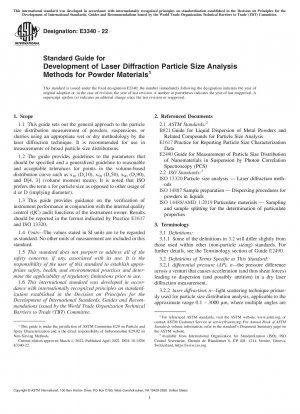 Standardhandbuch für die Entwicklung von Laserbeugungs-Partikelgrößenanalysemethoden für Pulvermaterialien