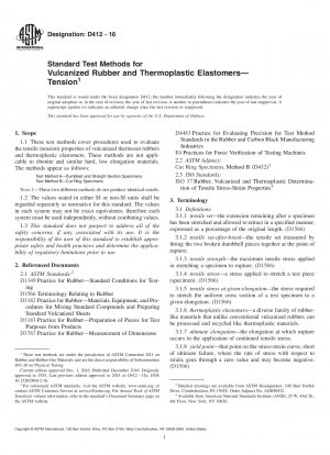 Standardtestmethoden für die Spannung von vulkanisiertem Gummi und thermoplastischen Elastomeren