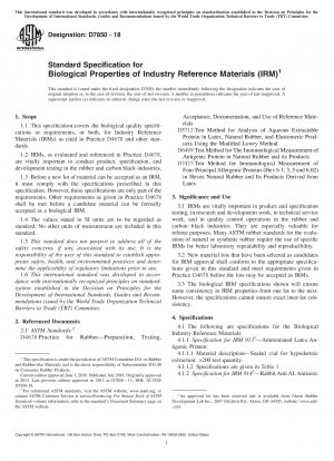 Standardspezifikation für biologische Eigenschaften von Industriereferenzmaterialien (IRM)