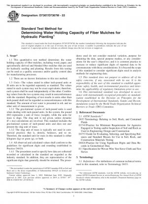 Standardtestmethode zur Bestimmung der Wasserhaltekapazität von Fasermulchen für die hydraulische Bepflanzung