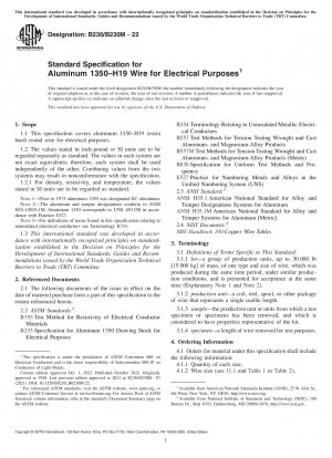 Standardspezifikation für Aluminiumdraht 1350–H19 für elektrische Zwecke